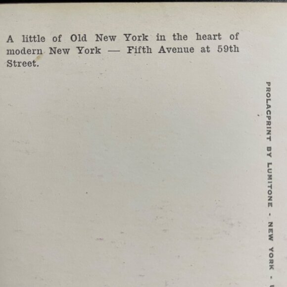 Vintage Postcard New York 59th Street Fifth Avenue Prolacprint u Lumitone Brown - Picture 3 of 6